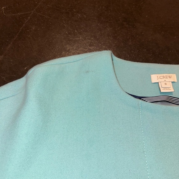 J Crew Womens Collarless Dress Coat Wool Blend Jacket Pockets Size 8 - Picture 4 of 8